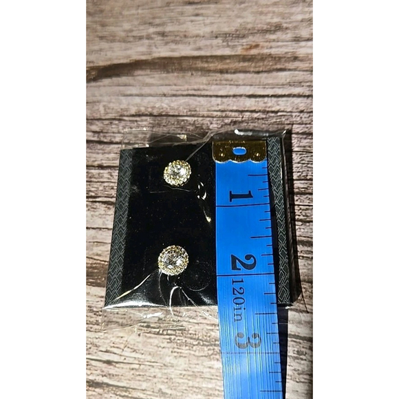 Kenneth Jay Lane CZ Round Stud Earrings, New-Sealed (020) - Picture 3 of 3